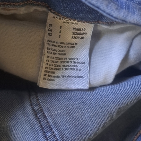 AMERICAN EAGLE THE DREAM JEAN STRETCH DISTRESSED JEANS SZ 8 REG - Picture 5 of 6